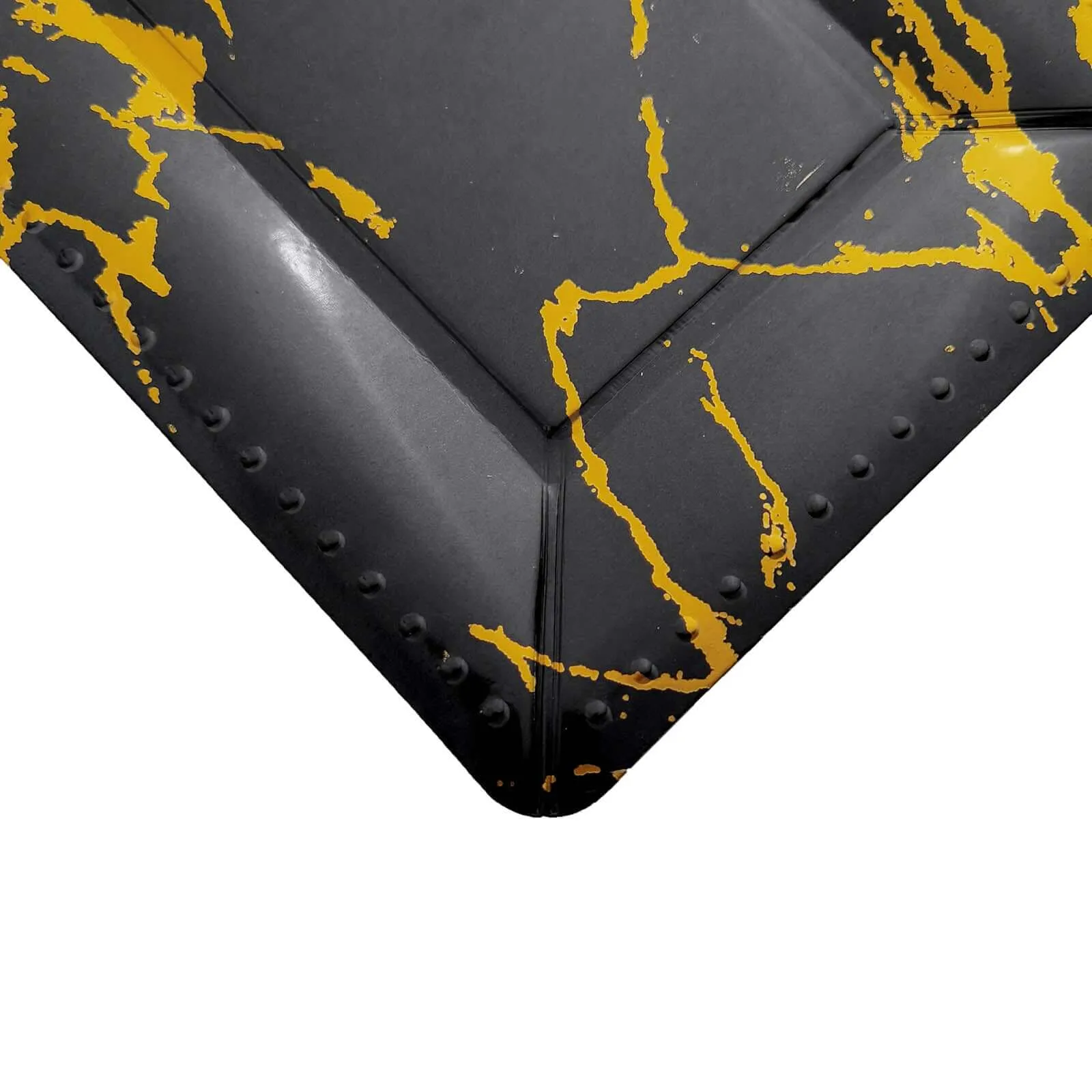 10 Pack Black/Gold Marble Heavy Duty Paper Serving Trays 1100 GSM 16"