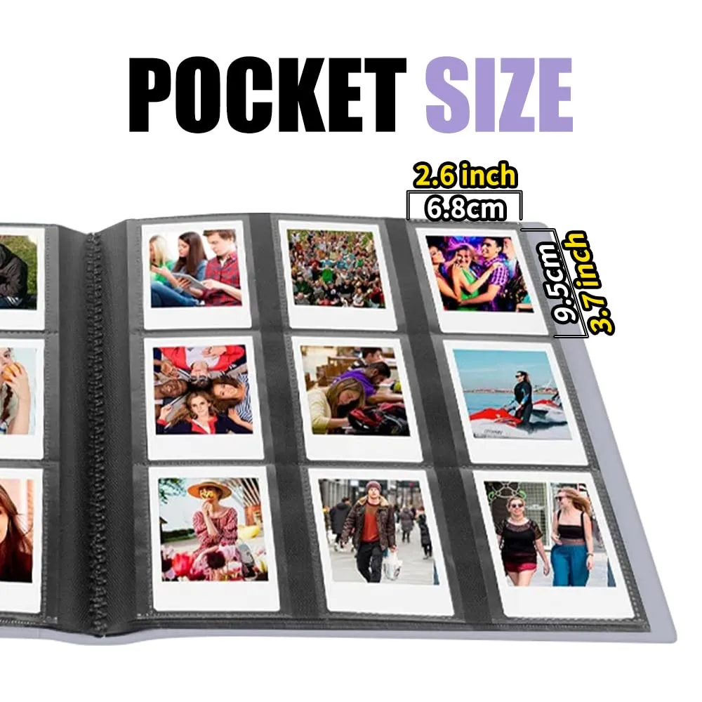 432 Pockets Side Loading Photo Album, Tear-Resistant, Black - LIFEBEA