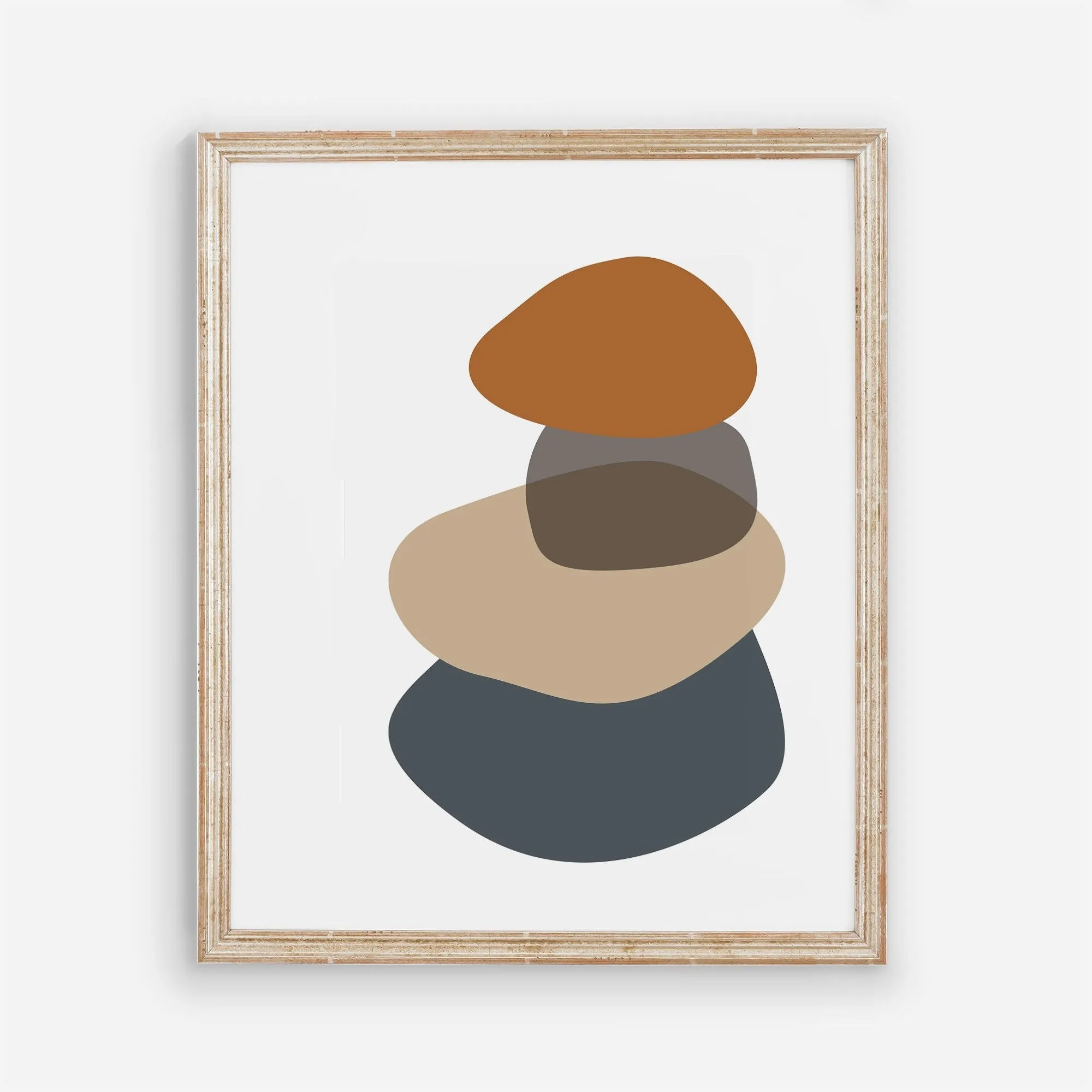 Abstract Rocks Wall Print - Gray and Terracotta