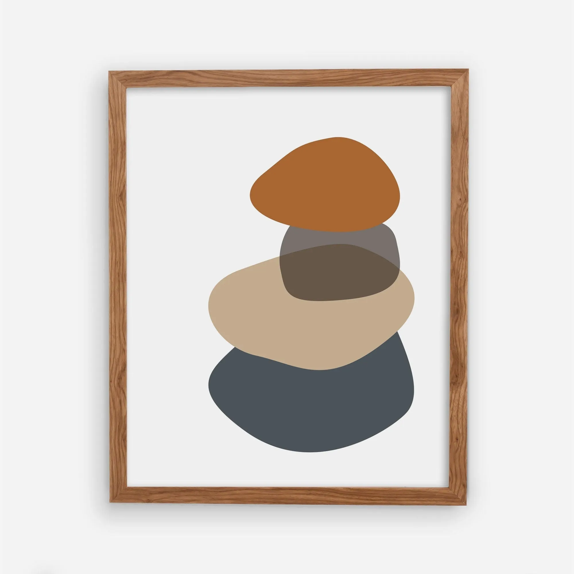 Abstract Rocks Wall Print - Gray and Terracotta