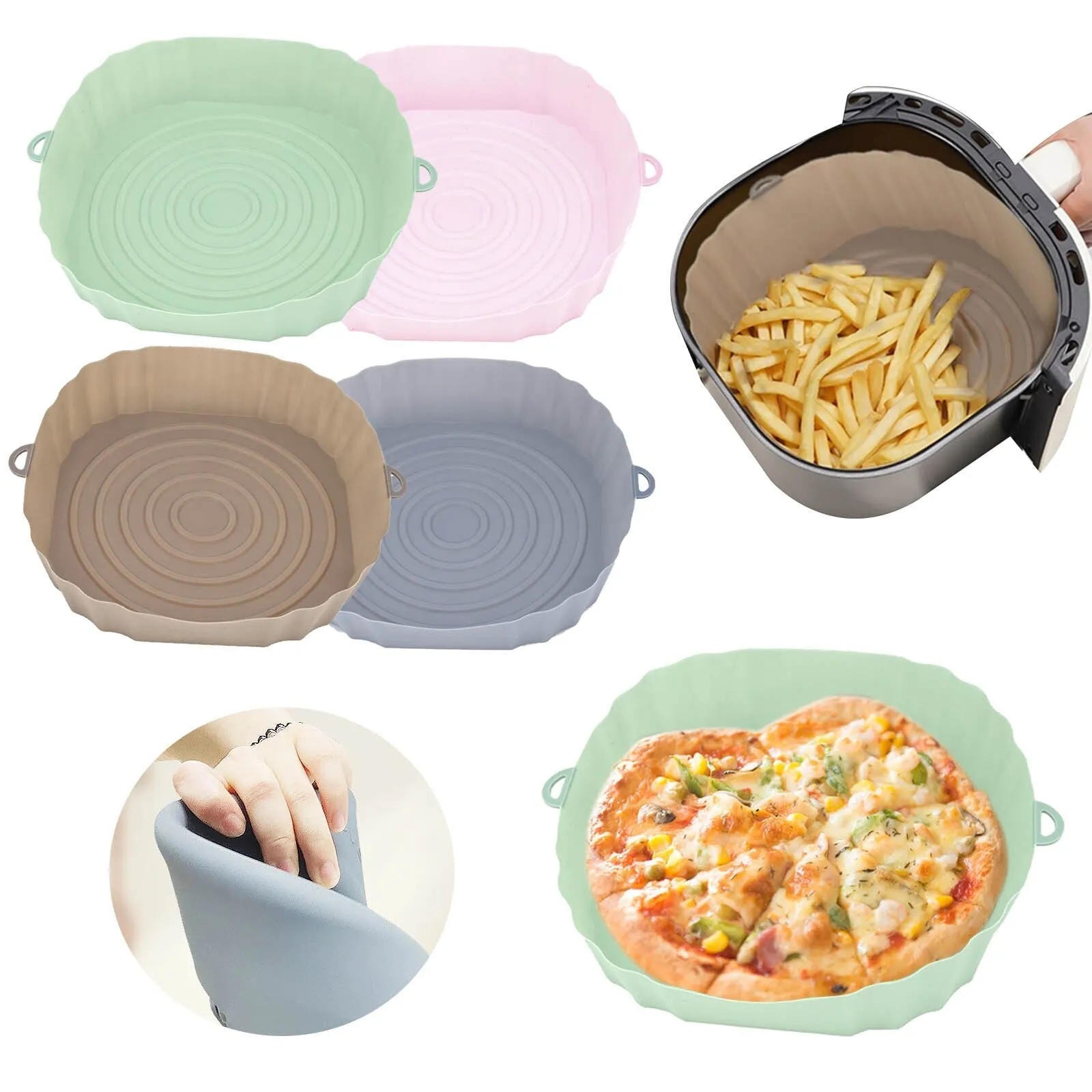 Air Fryer Baking Tray Silicone Pot Nonstick Airfryer Baking Form