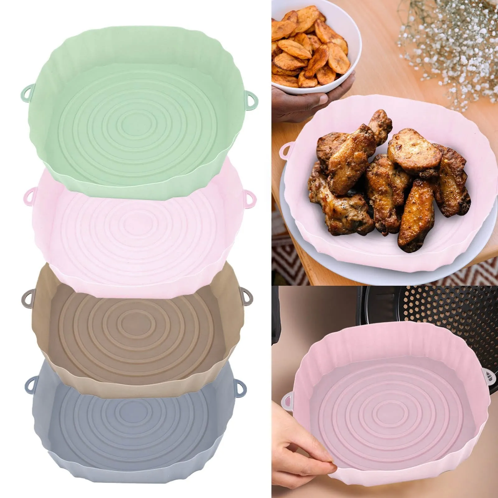 Air Fryer Baking Tray Silicone Pot Nonstick Airfryer Baking Form