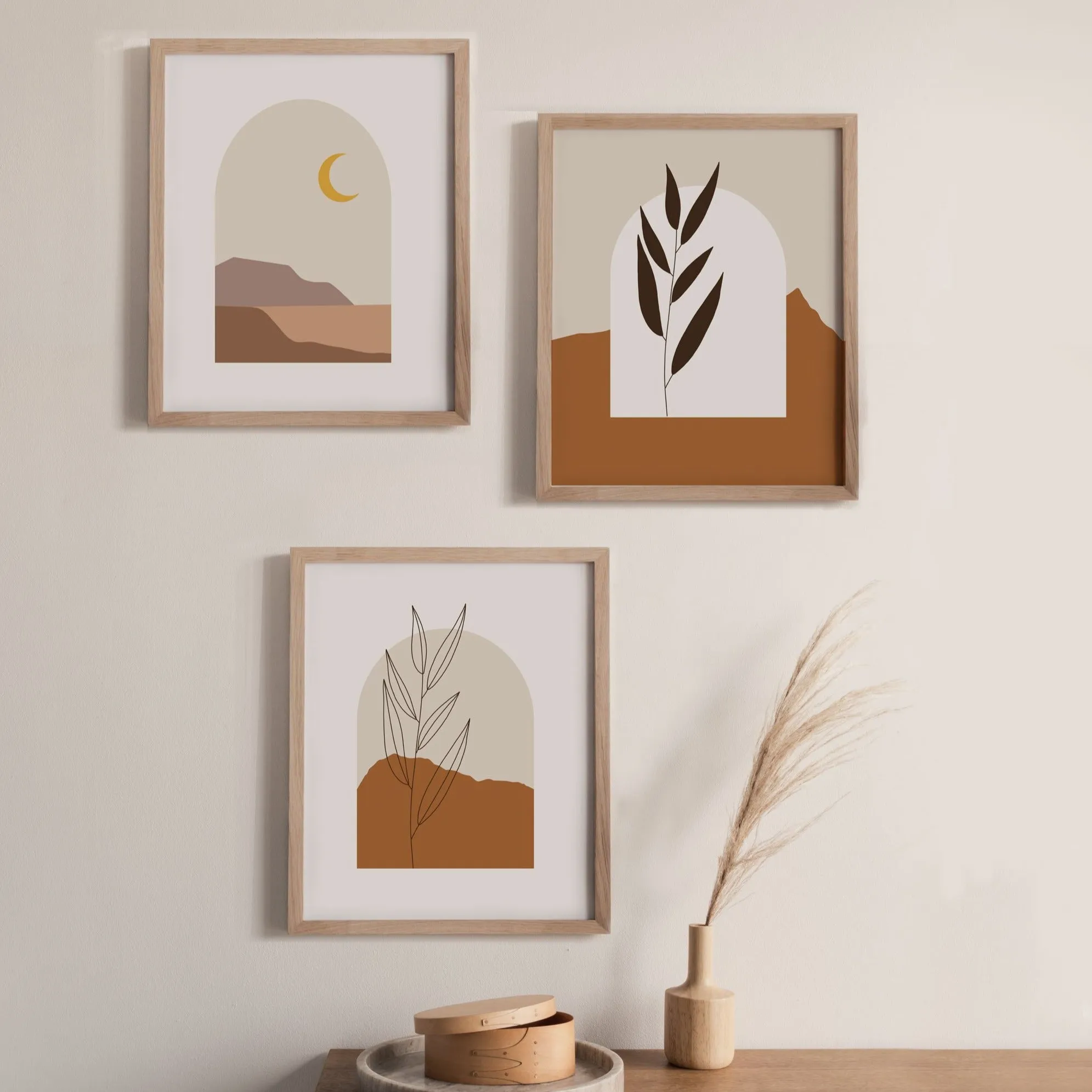 Arch Landscape Boho Abstract - Set of Three