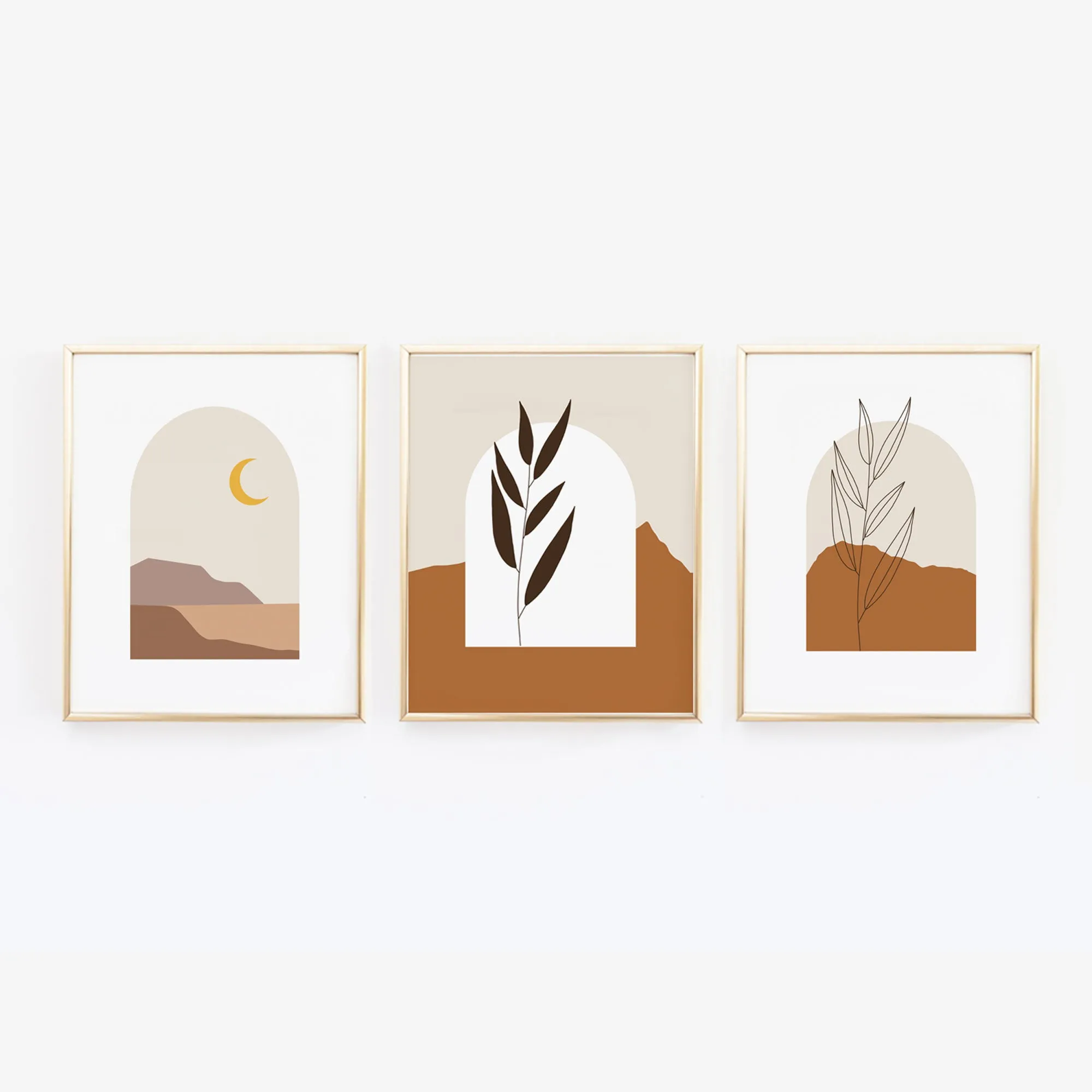 Arch Landscape Boho Abstract - Set of Three