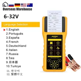 AUTOOL BT760 Car Battery Tester Analyzer 12V 24V Auto Cranking Charging Test Tool With Printer Diagnostic