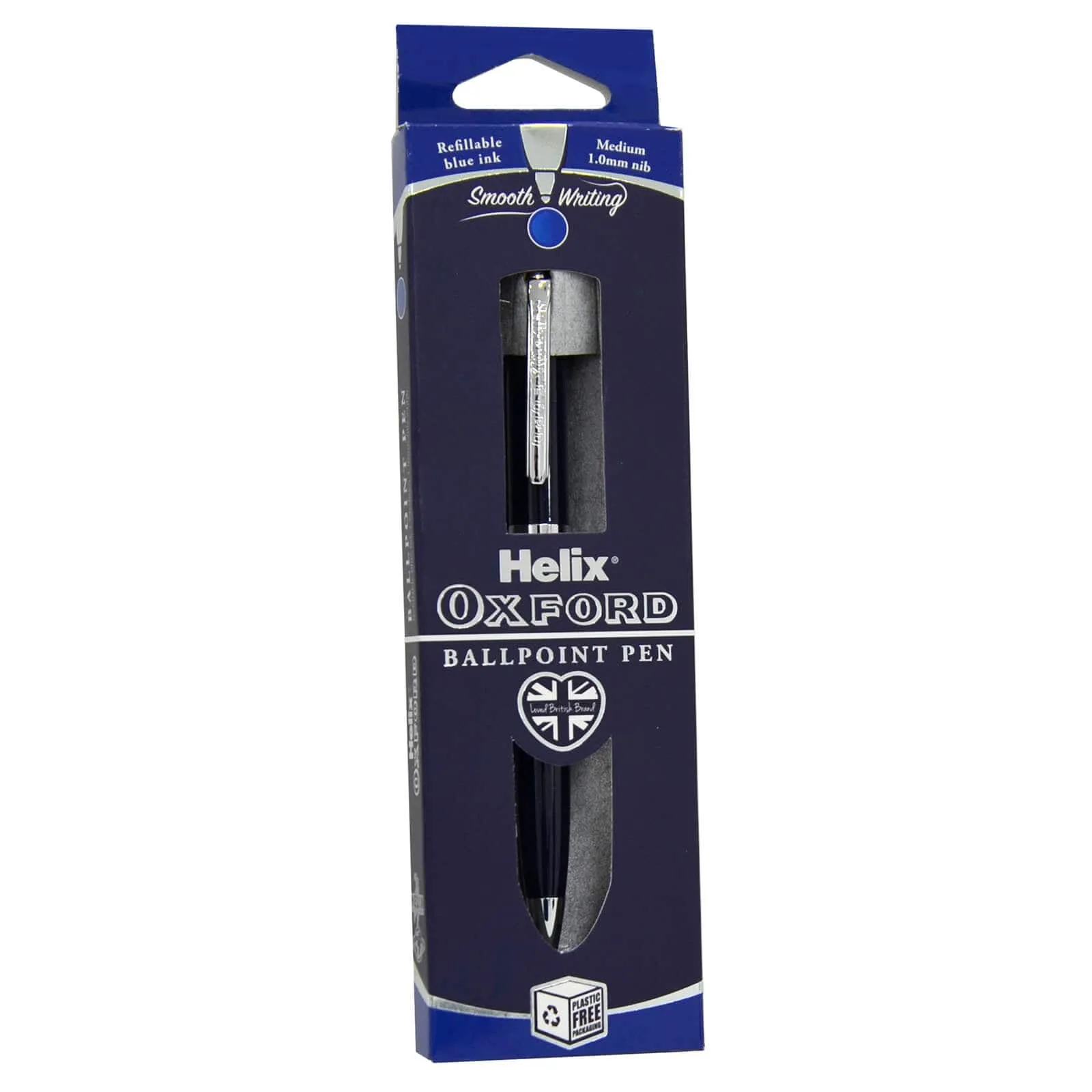 Ballpoint Pen Helix Oxford Smooth Writing Refillable Blue Ink