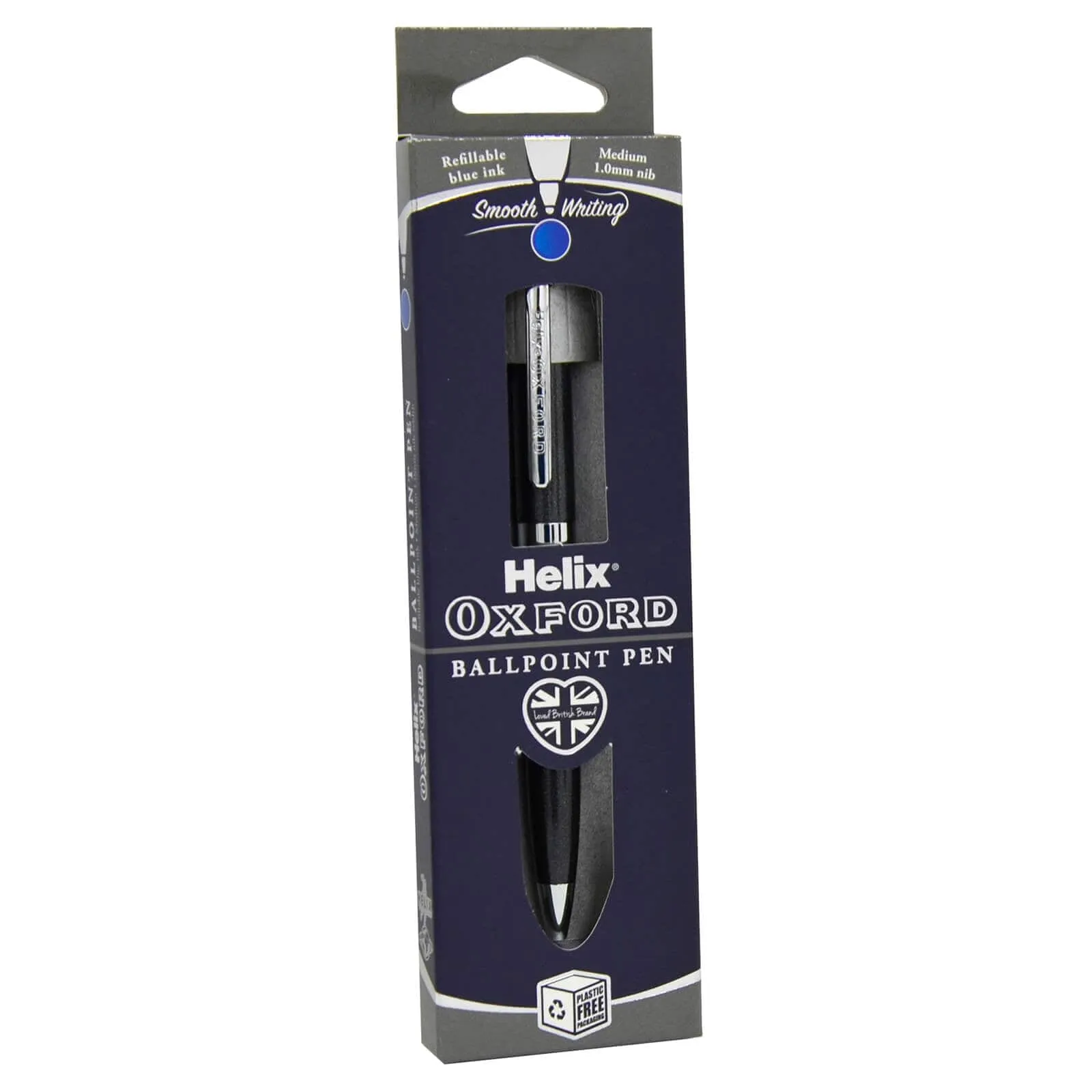 Ballpoint Pen Helix Oxford Smooth Writing Refillable Blue Ink