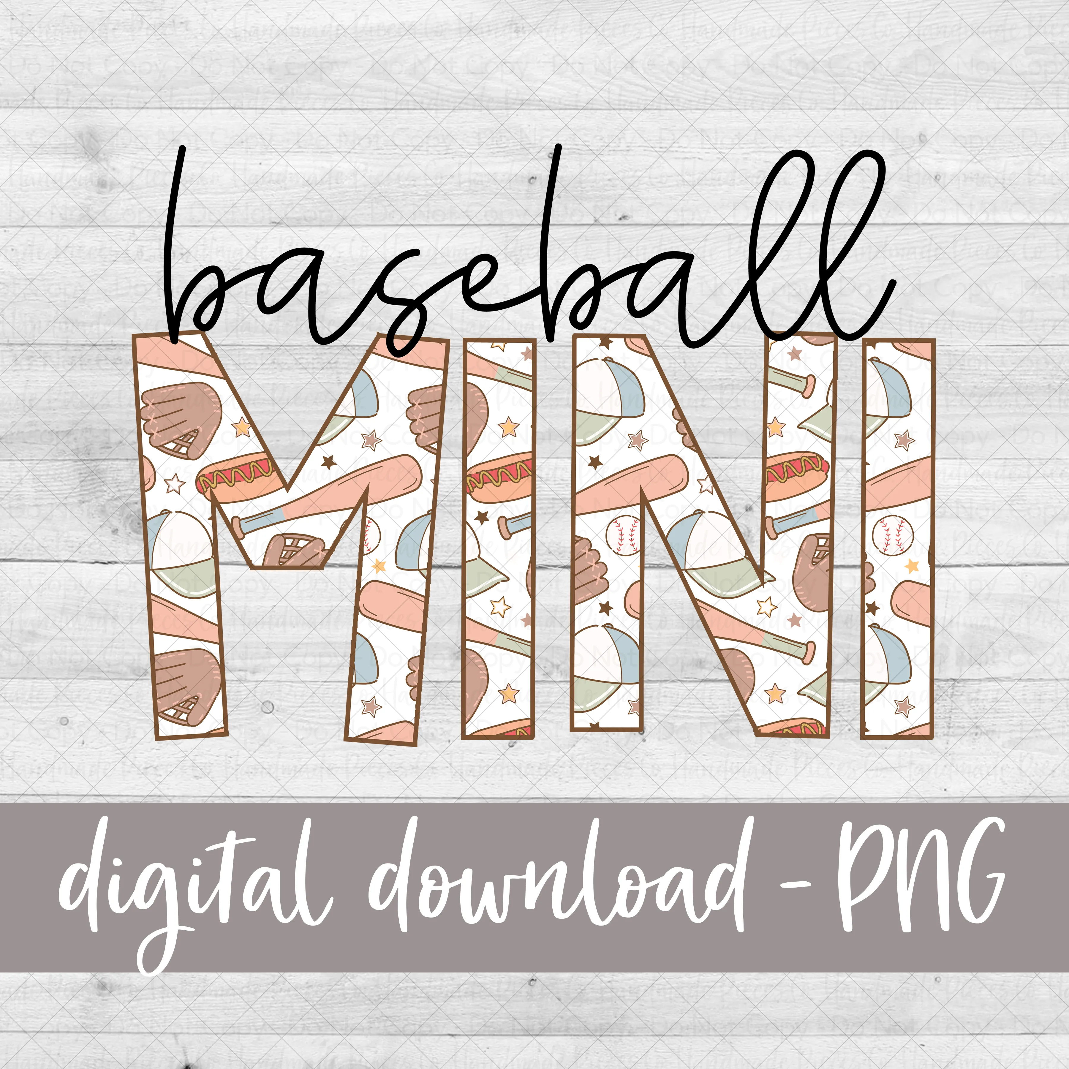 Baseball Mini, Baseball Collage - Digital Download