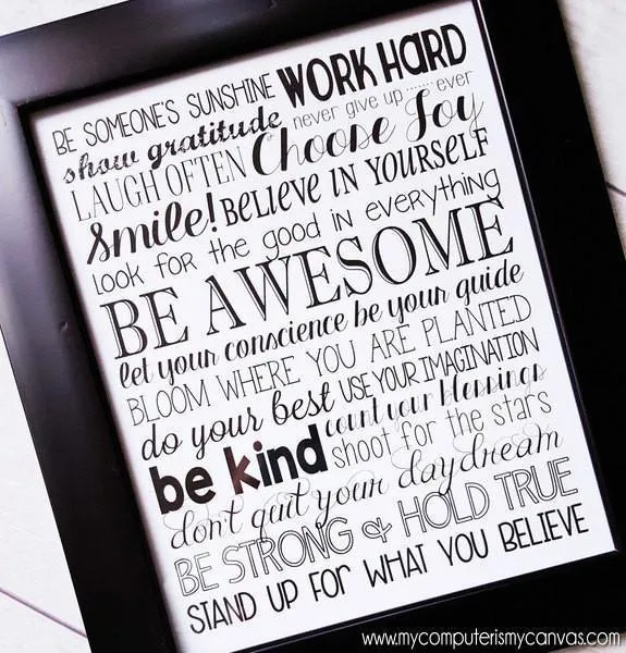 BE AWESOME Subway Art PRINTABLE