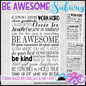 BE AWESOME Subway Art PRINTABLE