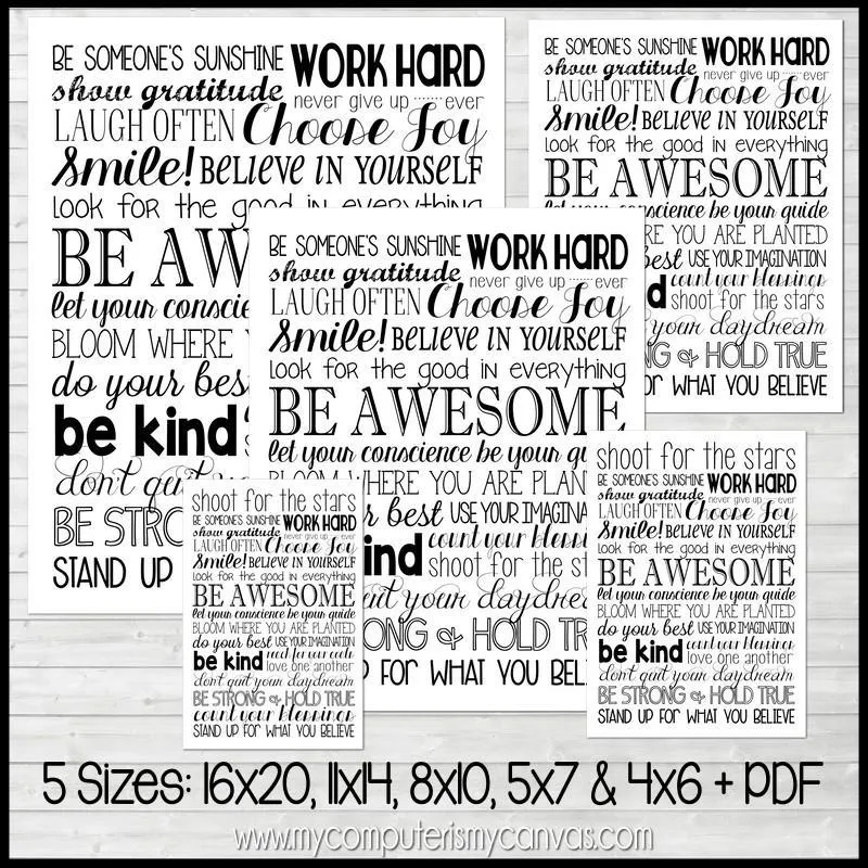 BE AWESOME Subway Art PRINTABLE