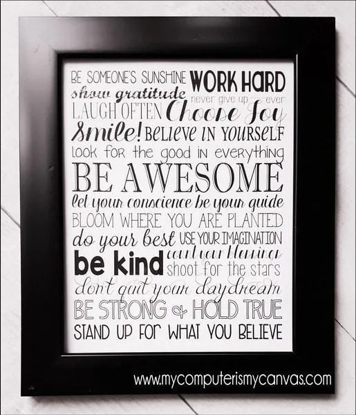 BE AWESOME Subway Art PRINTABLE