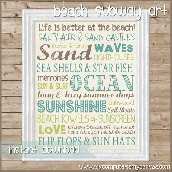 Beach Subway Art PRINTABLE