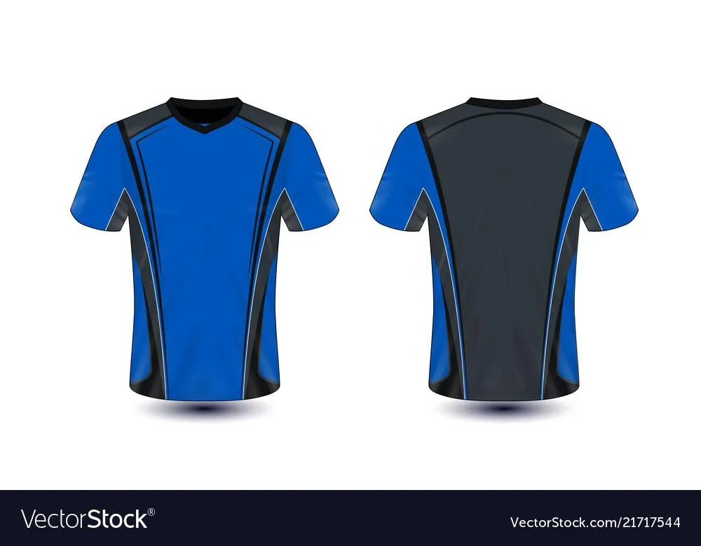 Blue and Dark Gray layout Men sport t-shirt