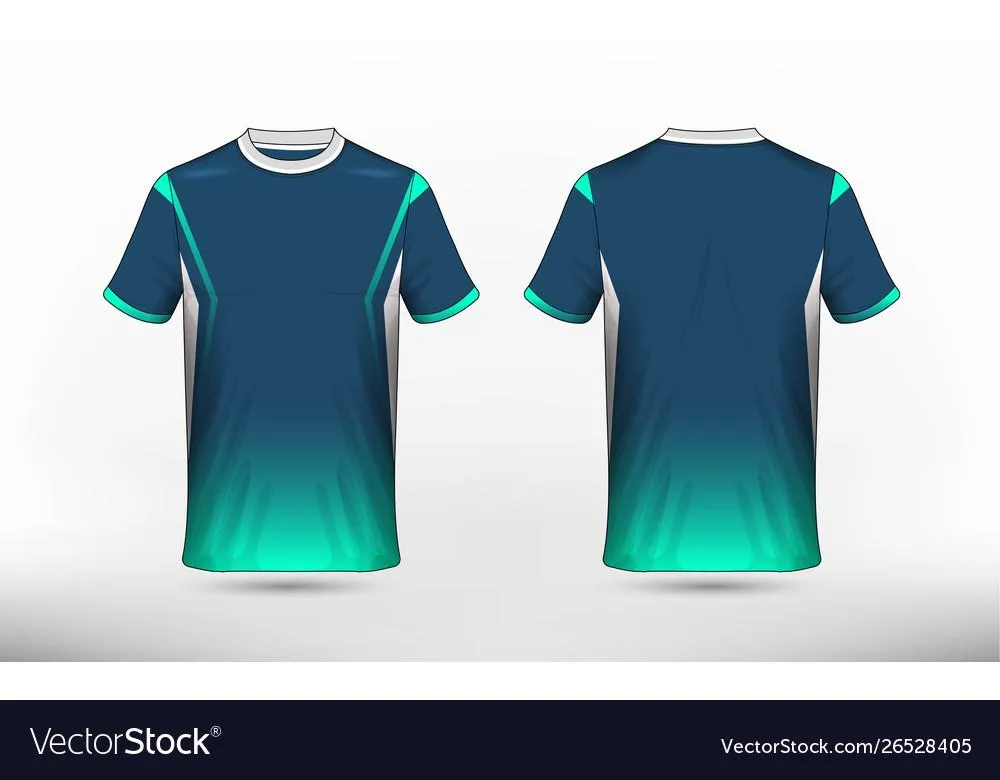 Blue green and white layout sport men t-shirt