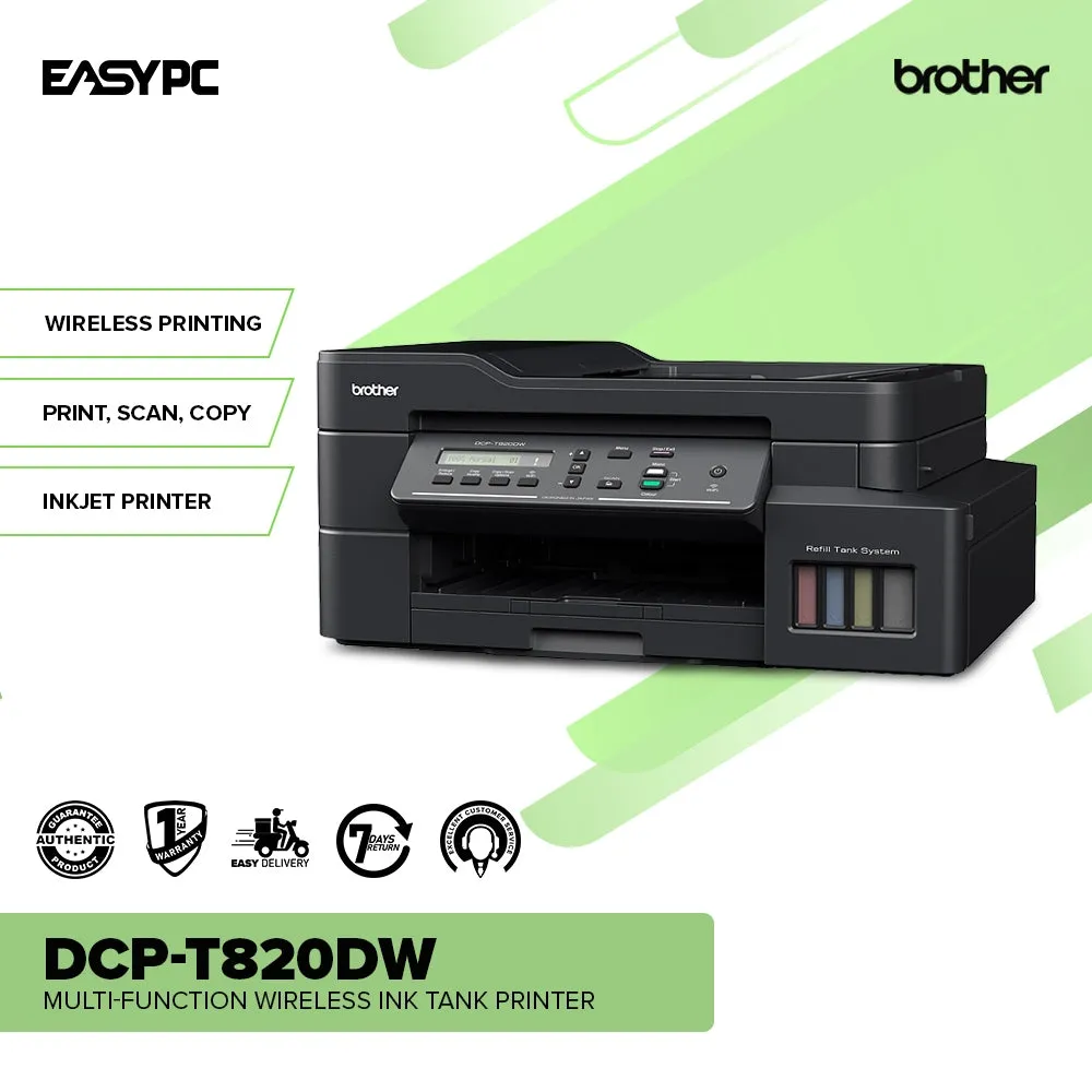 Brother DCP-T820DW Multi-Function Wireless Ink Tank Printer