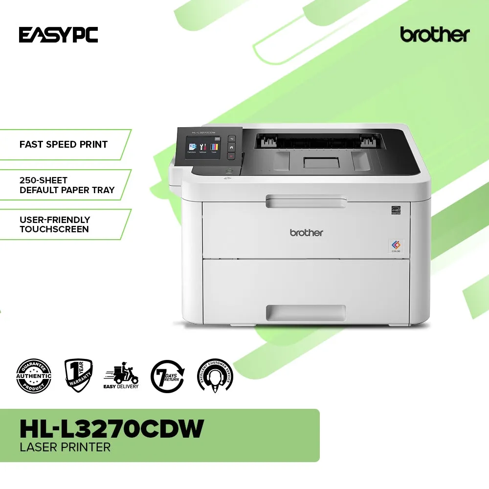 Brother HL-L3270CDW Laser Fast Speed Print User-friendly Touchscreen Printer