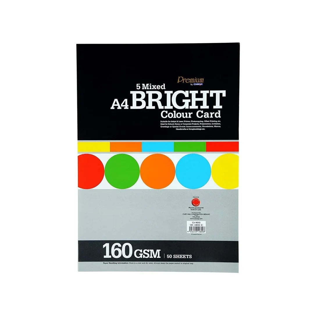 Campap Bright Colour Paper Card A4