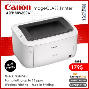 Canon Imageclass Laser LBP6030W | Black Printing | Wireless Printer (Brand New)