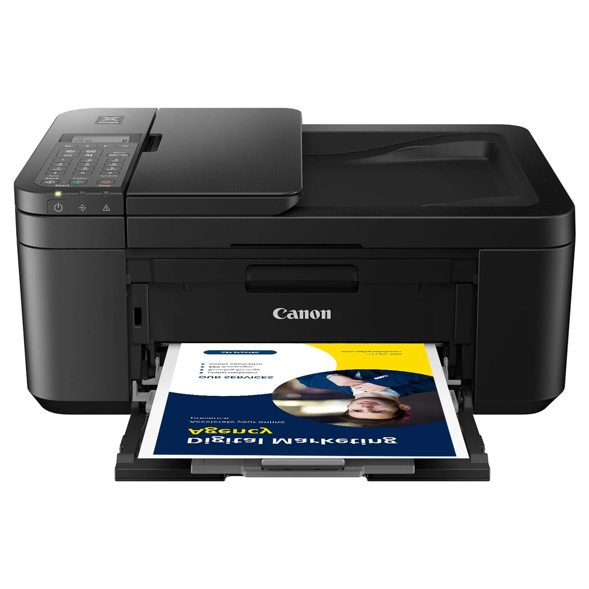 Canon PIXMA TR4720 Wireless All-in-One Printer Black with 10FT Angle USB 2.0 480MBPS Type A Male To B Male Cable and Tech Smart USA Printer Essentials Digital Download Card for PC