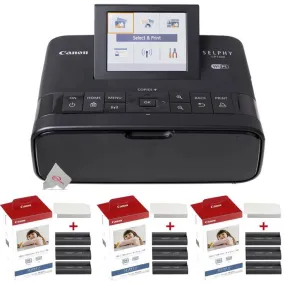 Canon Selphy CP1300 Compact Photo Printer Black   Three Canon KP-108IN Selphy Set