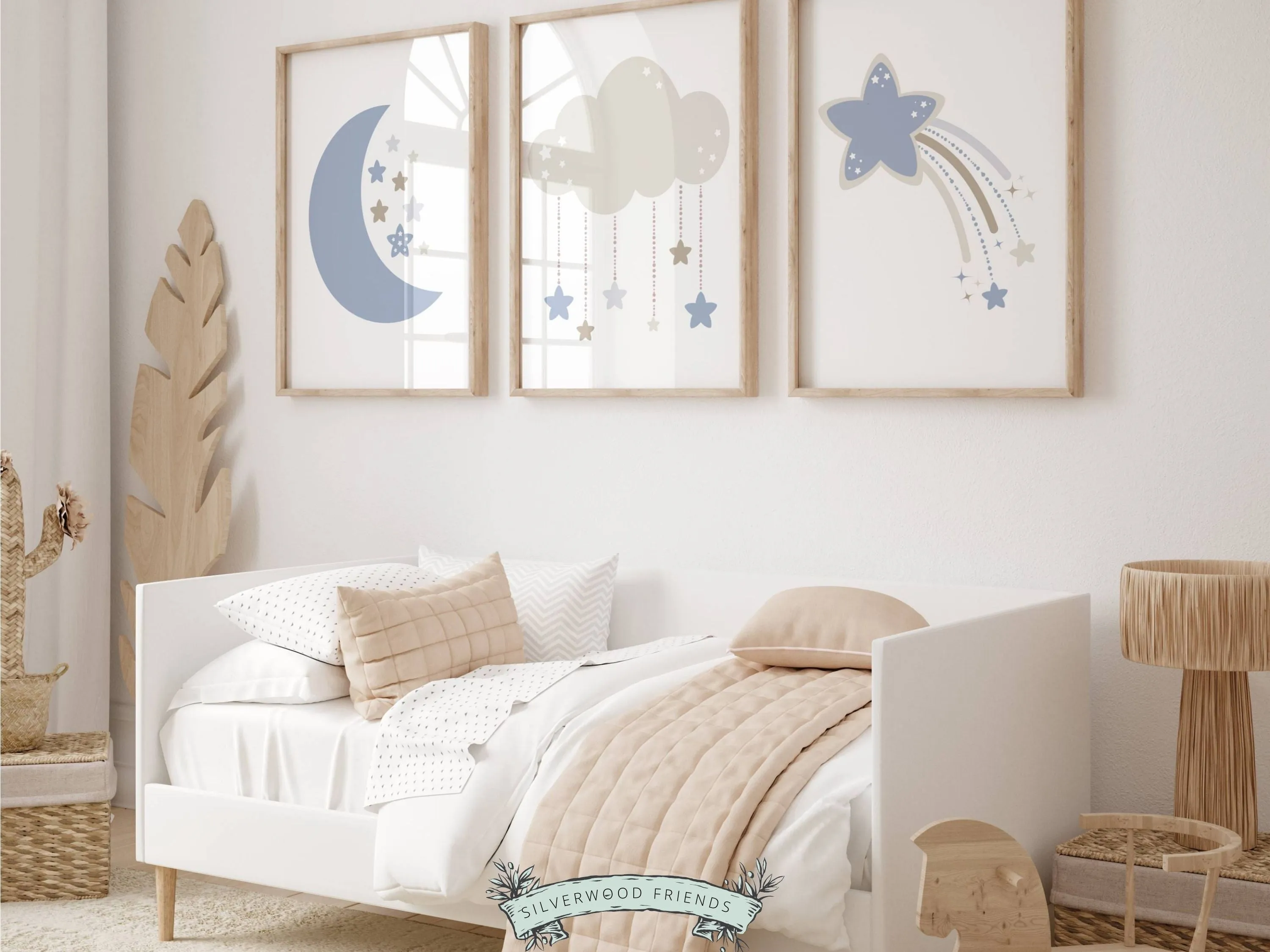 Cloud Moon Star Nursery Prints