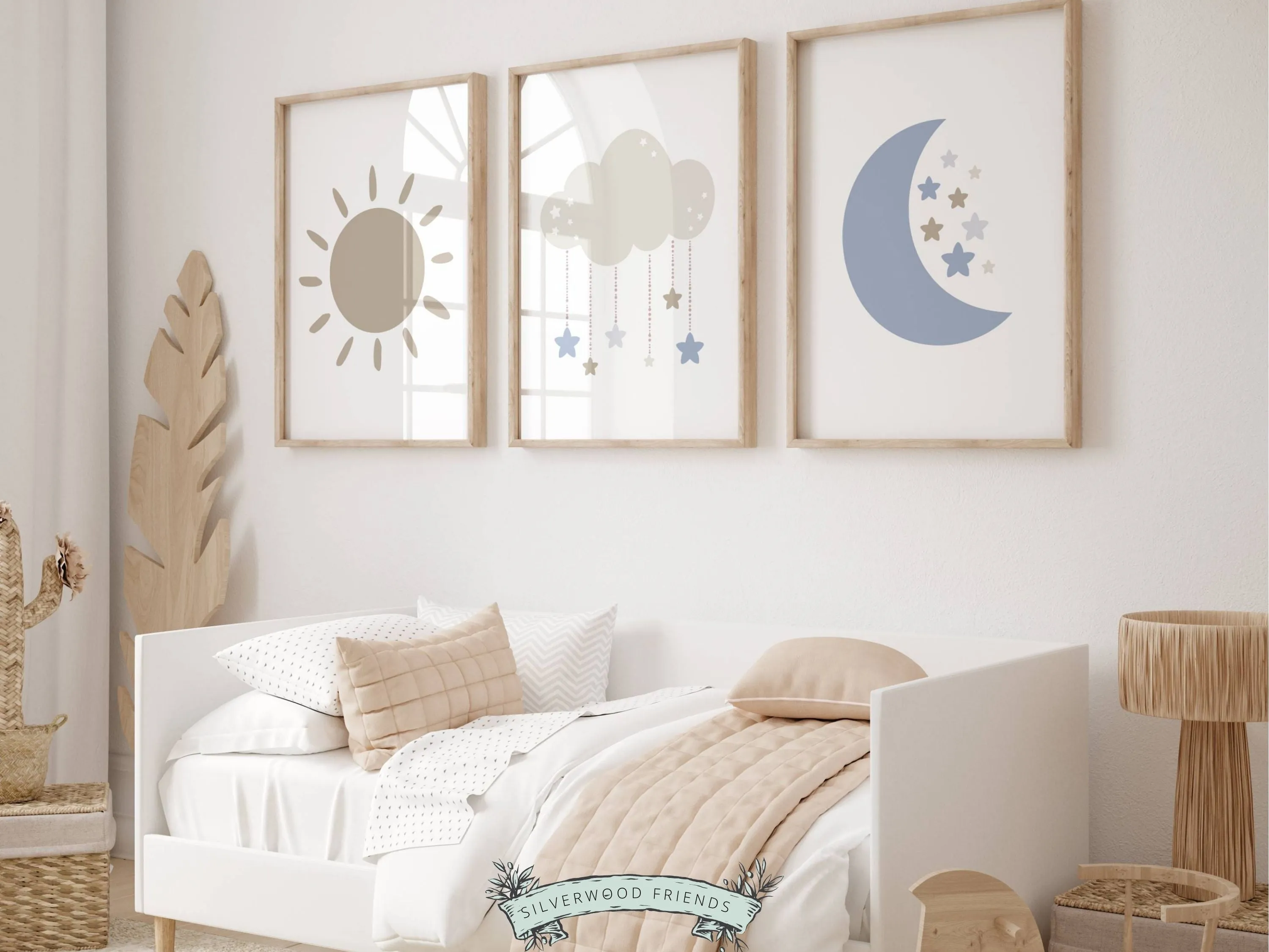 Cloud Moon Sun Nursery Prints