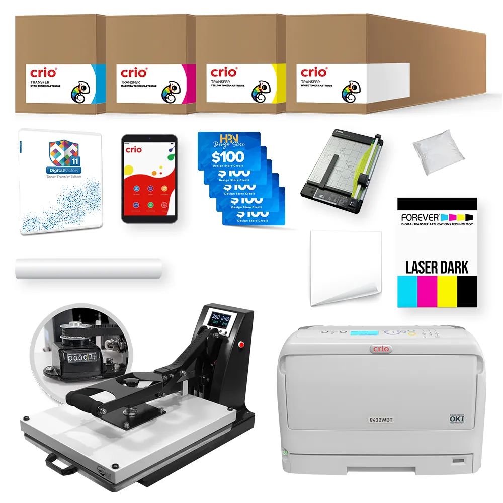 Crio 8432WDT White Toner DTF Printer Advanced Bundle