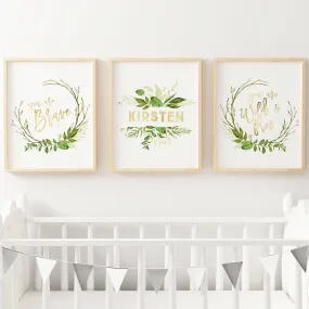 Custom Boho Nursery Wall Art - set of three