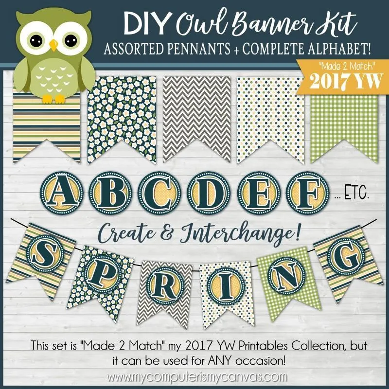 DIY Owl Banner Kit PRINTABLE {Clearance}