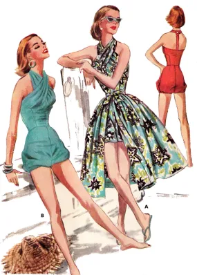 E-PATTERN 1956 Swim or Play Suit & Skirt  E3613