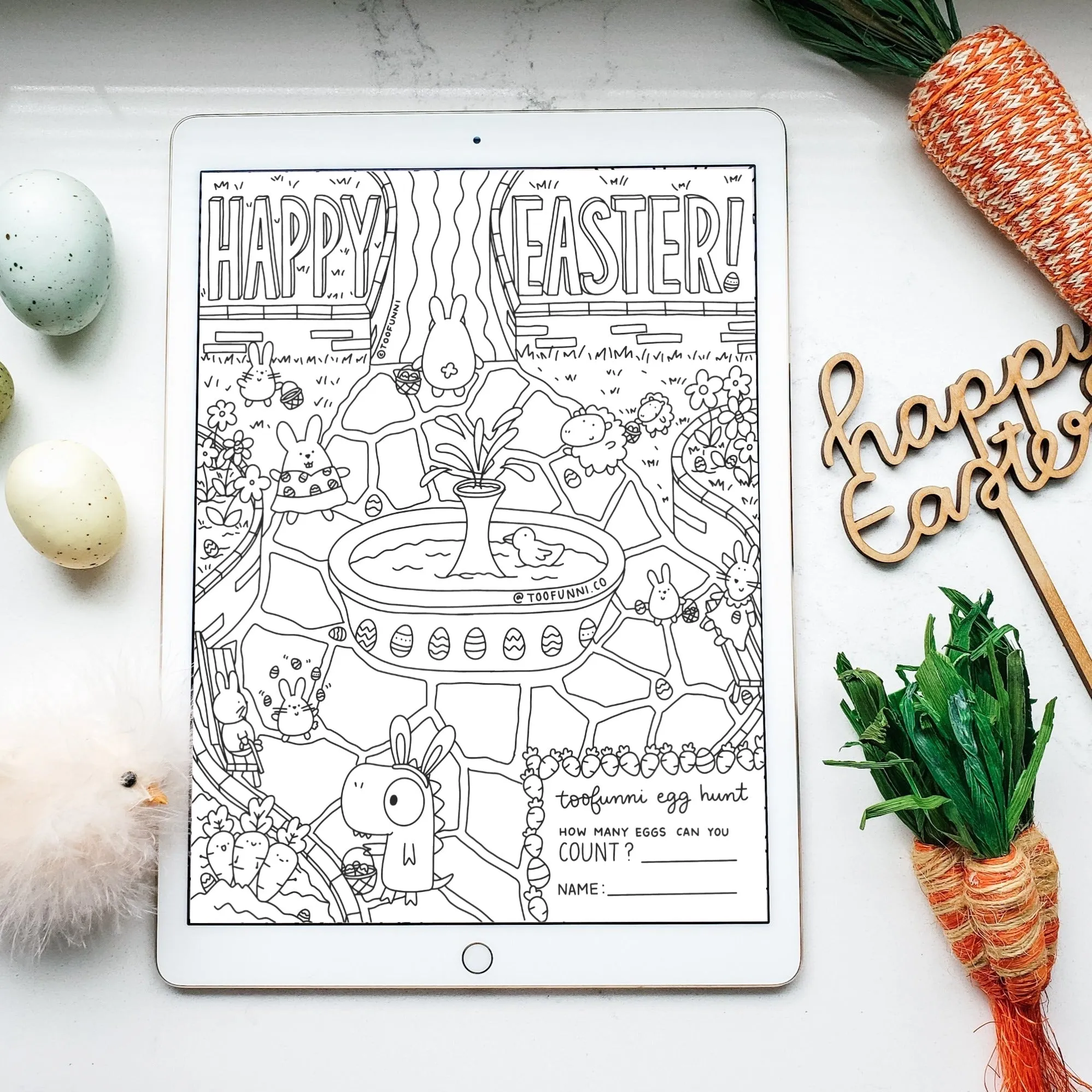 Easter Egg Hunt 2022 - Colouring Page - FREE DOWNLOAD