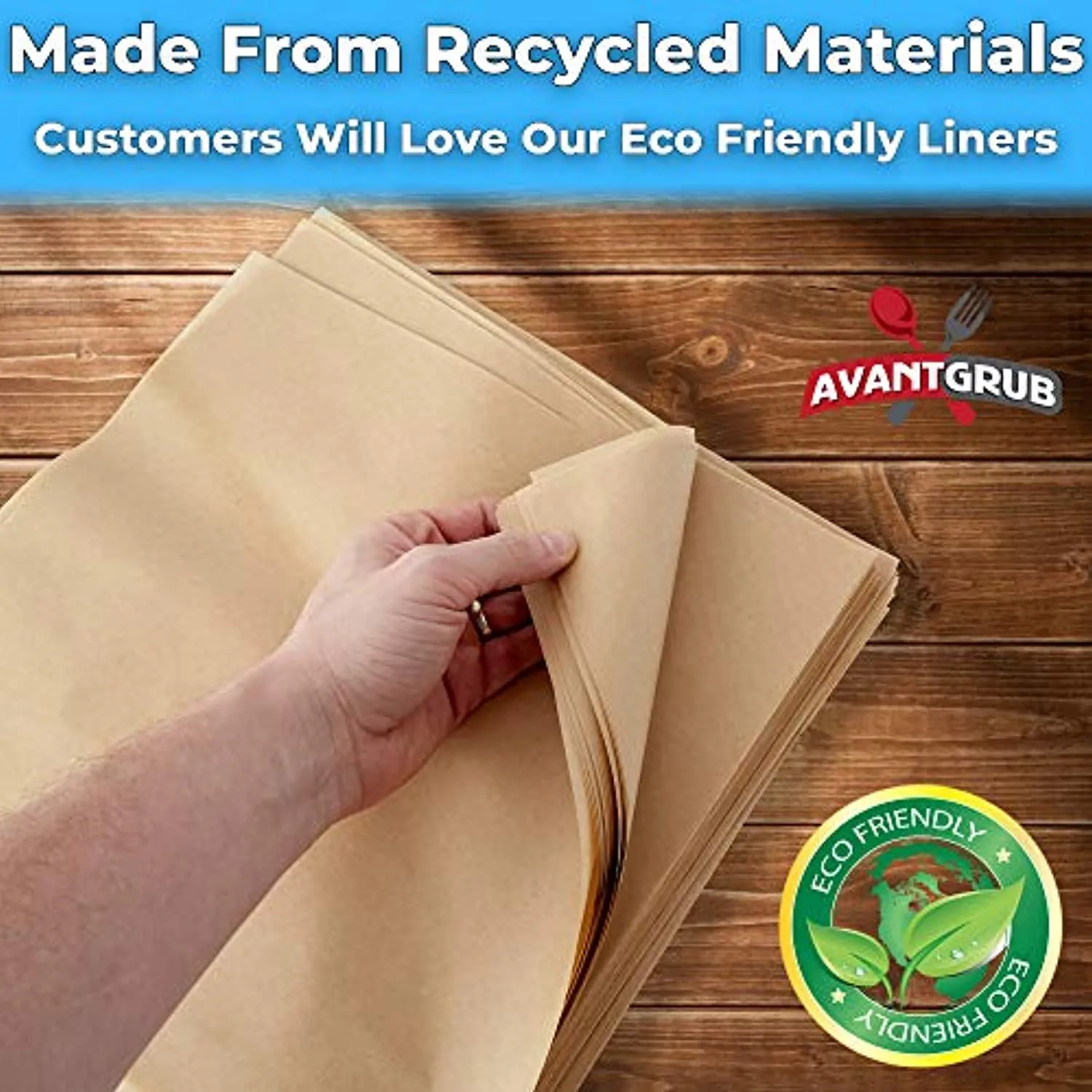 Eco Friendly, Grease Proof 12" x 12" Deli Wrap 250 Pk. Best Kraft Food Wrapping Paper Sheets for Picnic, Festival, Fair or BBQ. Perfect Liner for Tray, Basket or Boat. Quality Bulk Restaurant Supply