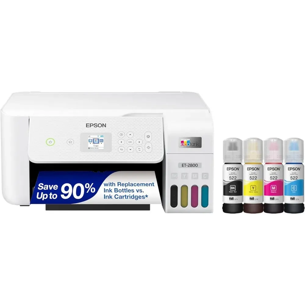 EcoTank ET-2800 Wireless Color All-in-One Cartridge-Free Supertank Printer with Scan and Copy The Ideal Basic Home Printer