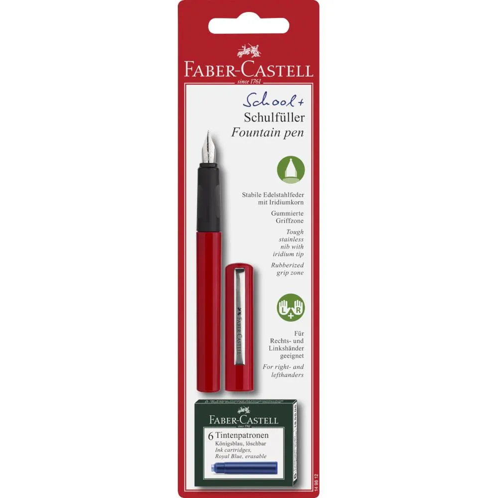 Faber-Castell School  Fountain Pen Medium Red