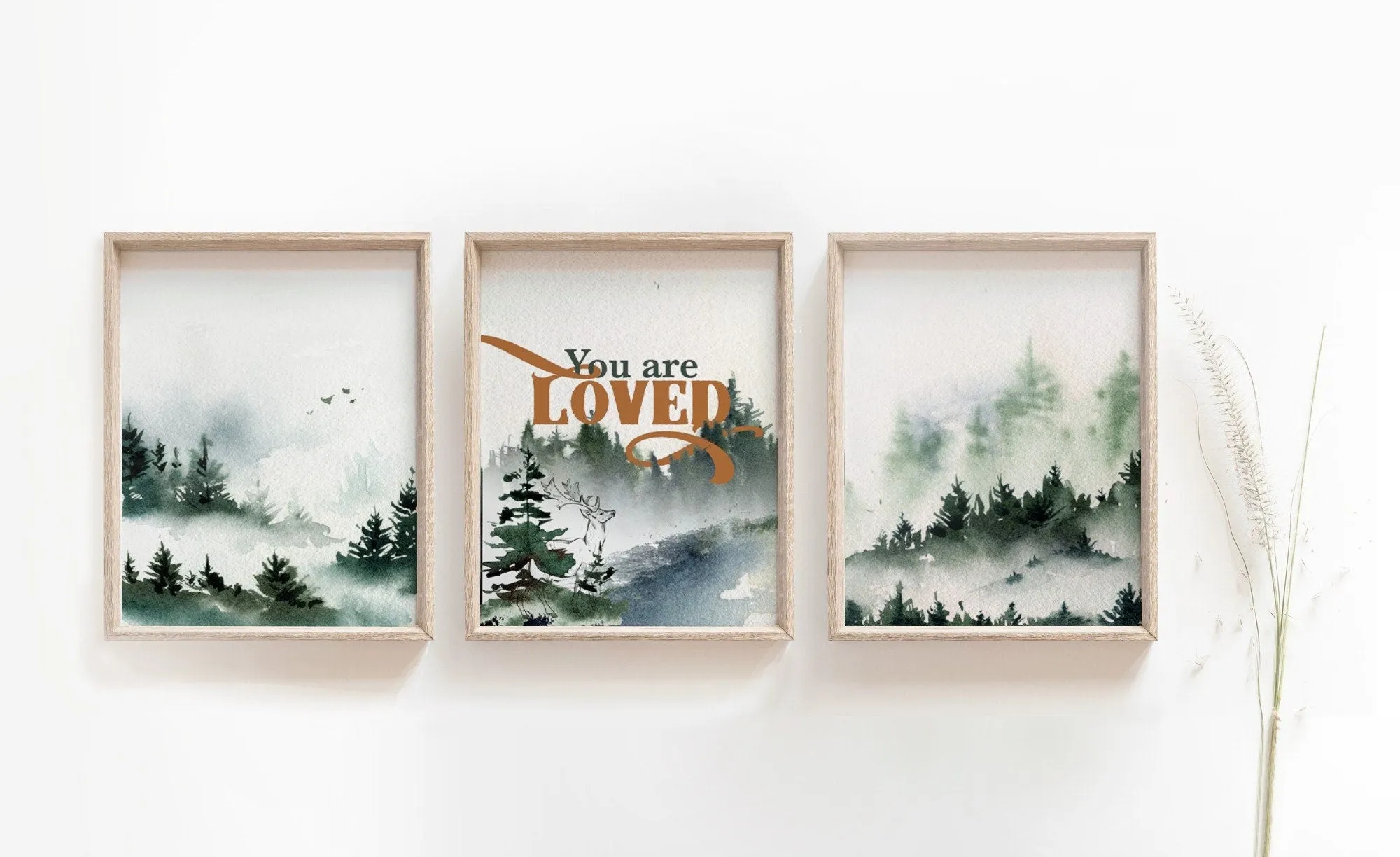 Forest Mountains Nursery Wall Art Set of three