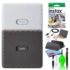 Fujifilm Instax Link Wide Smartphone Printer Bundle with 20-Films -