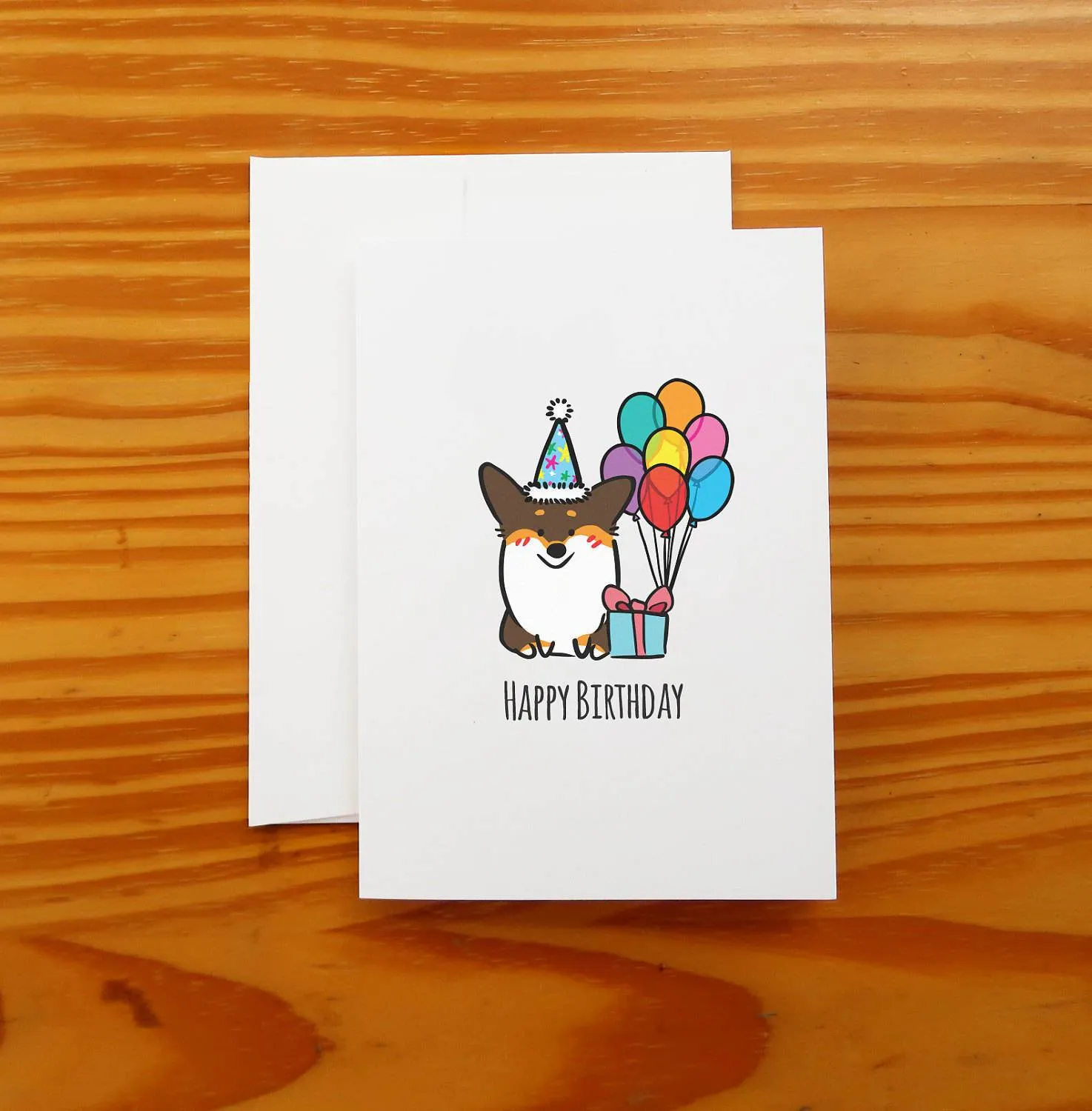 Happy Birthday Corgi Greeting Card