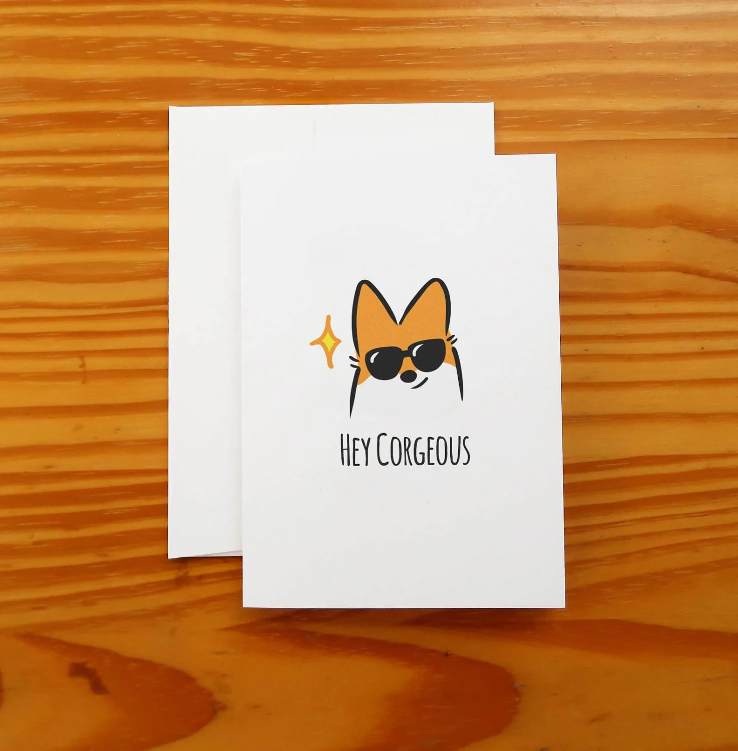 Hey Corgeous Corgi Greeting Card