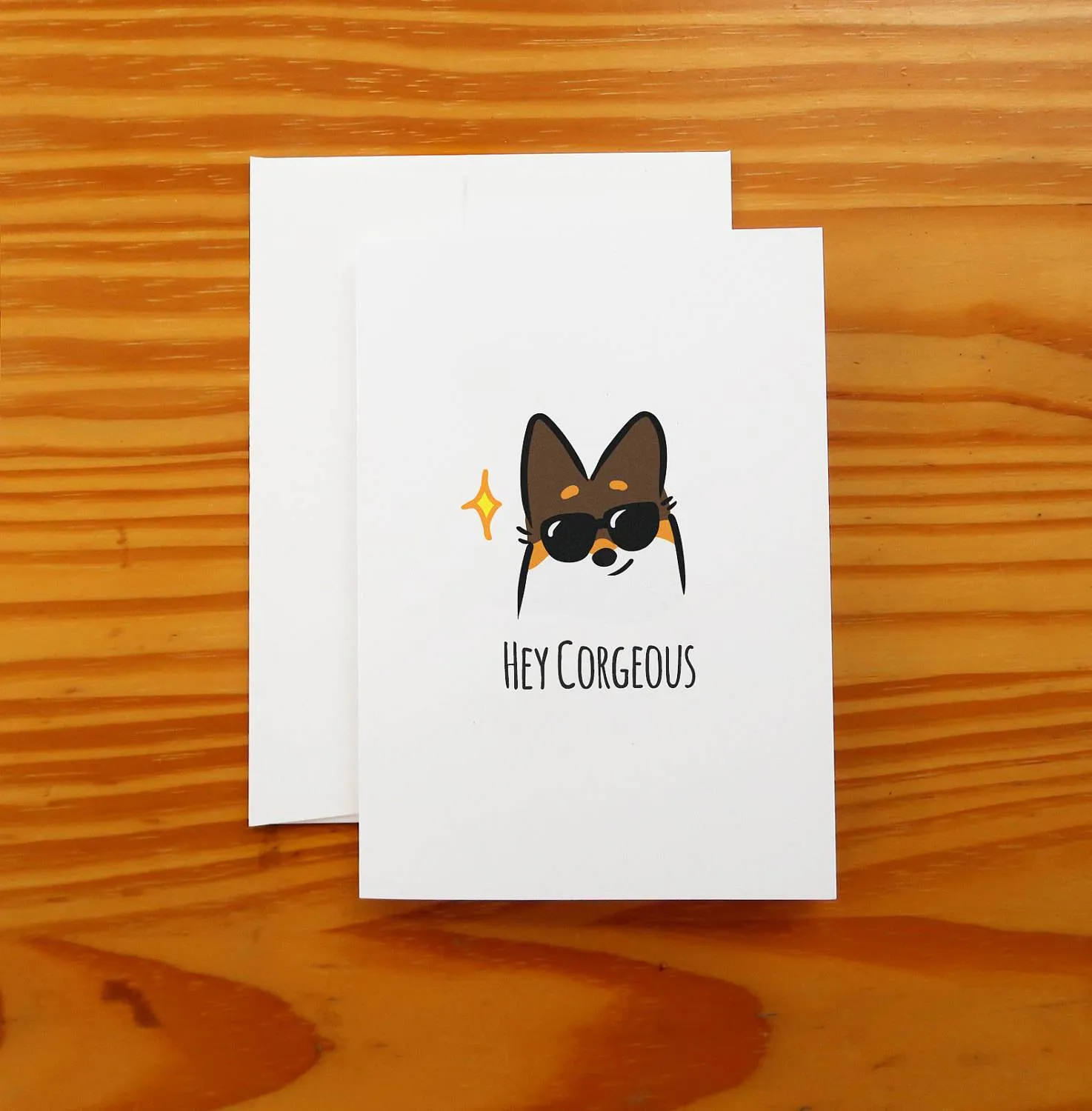 Hey Corgeous Corgi Greeting Card