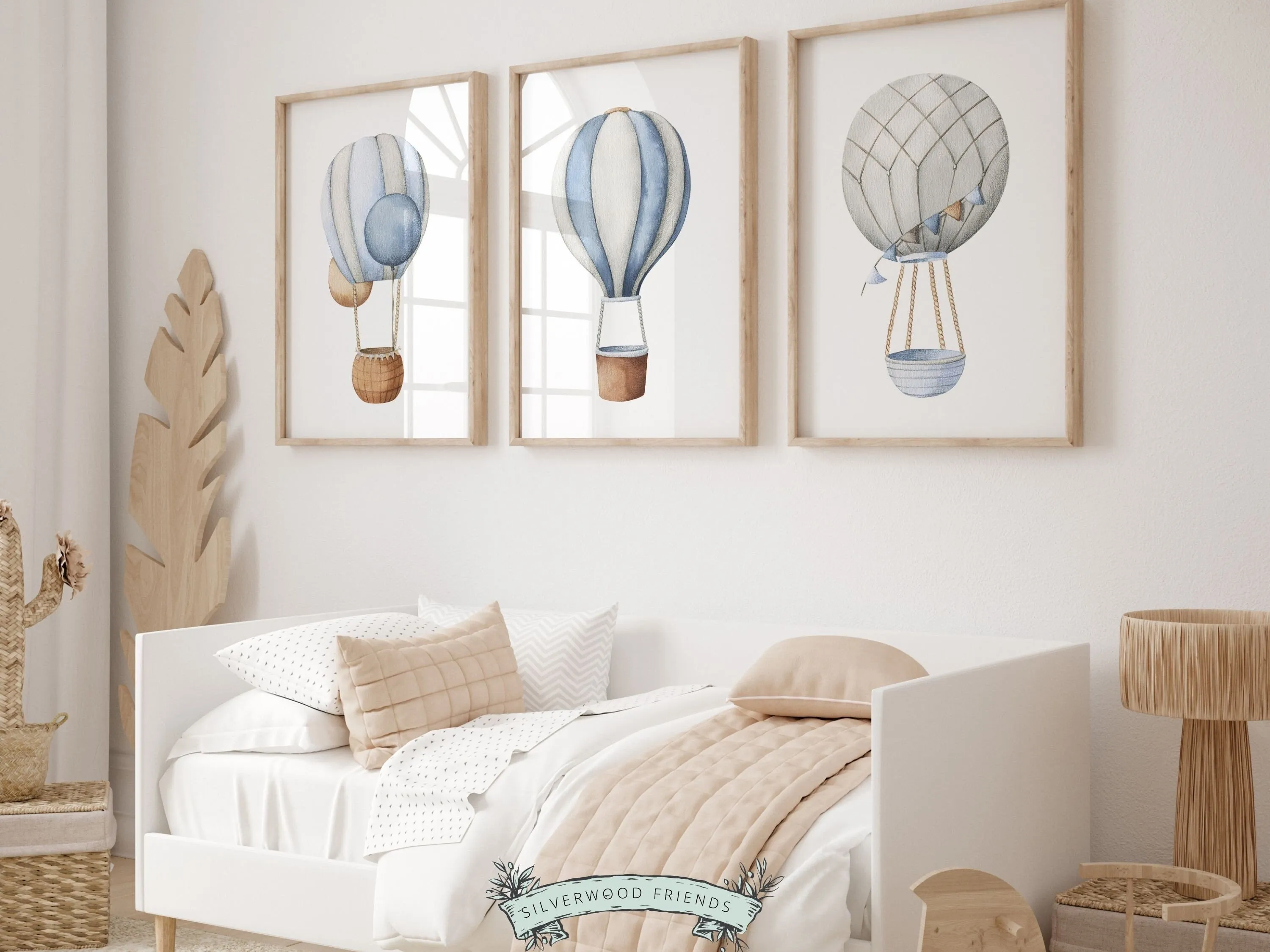 Hot Air Balloon Nursery Prints - Set of 3