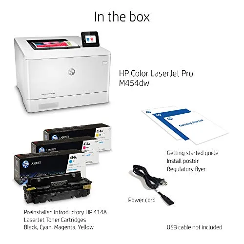 HP Color LaserJet Pro M454dw Printer (W1Y45A) ,White