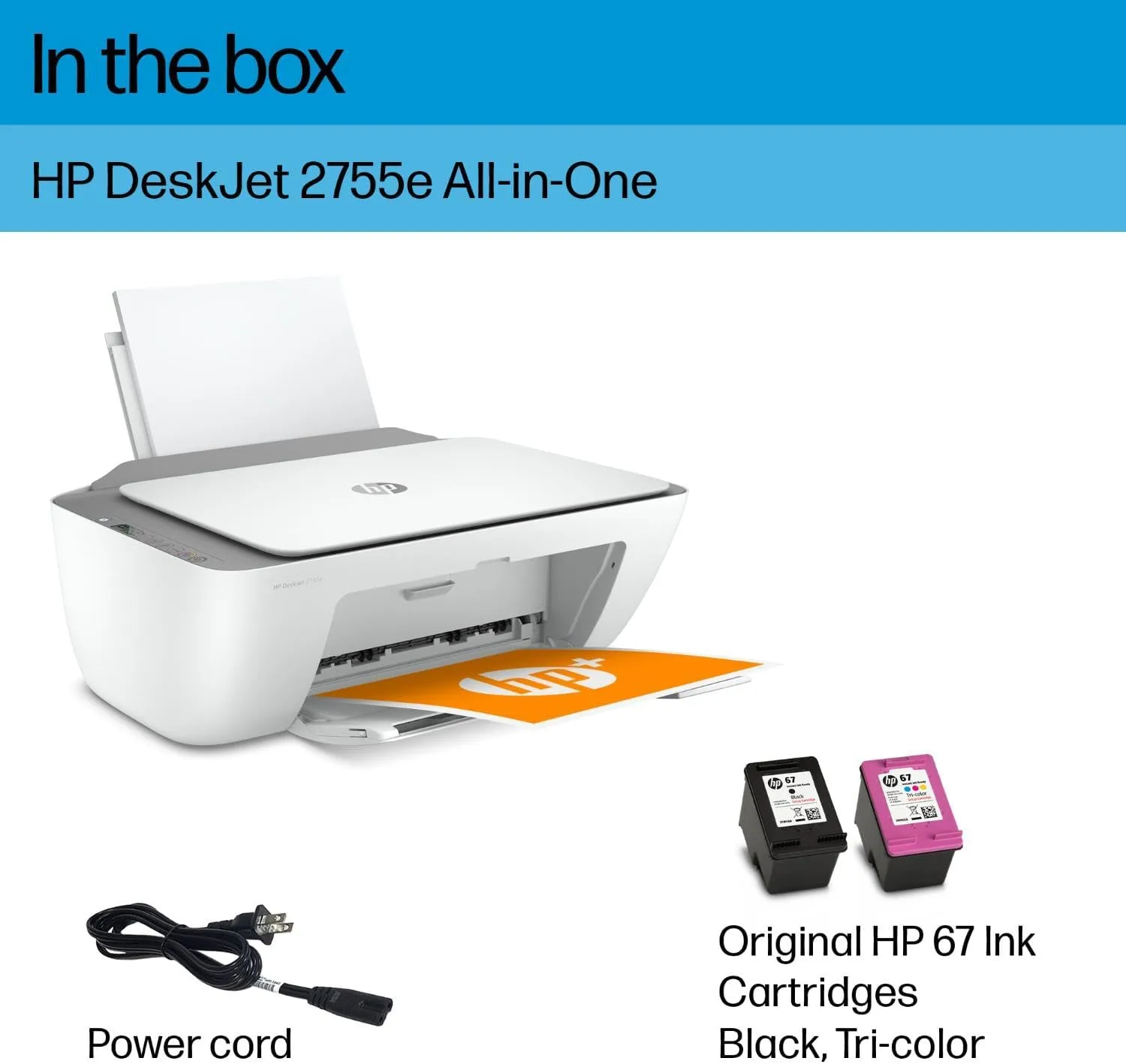 HP DeskJet 2755e All-in-One Printer with 3 Months Free Ink