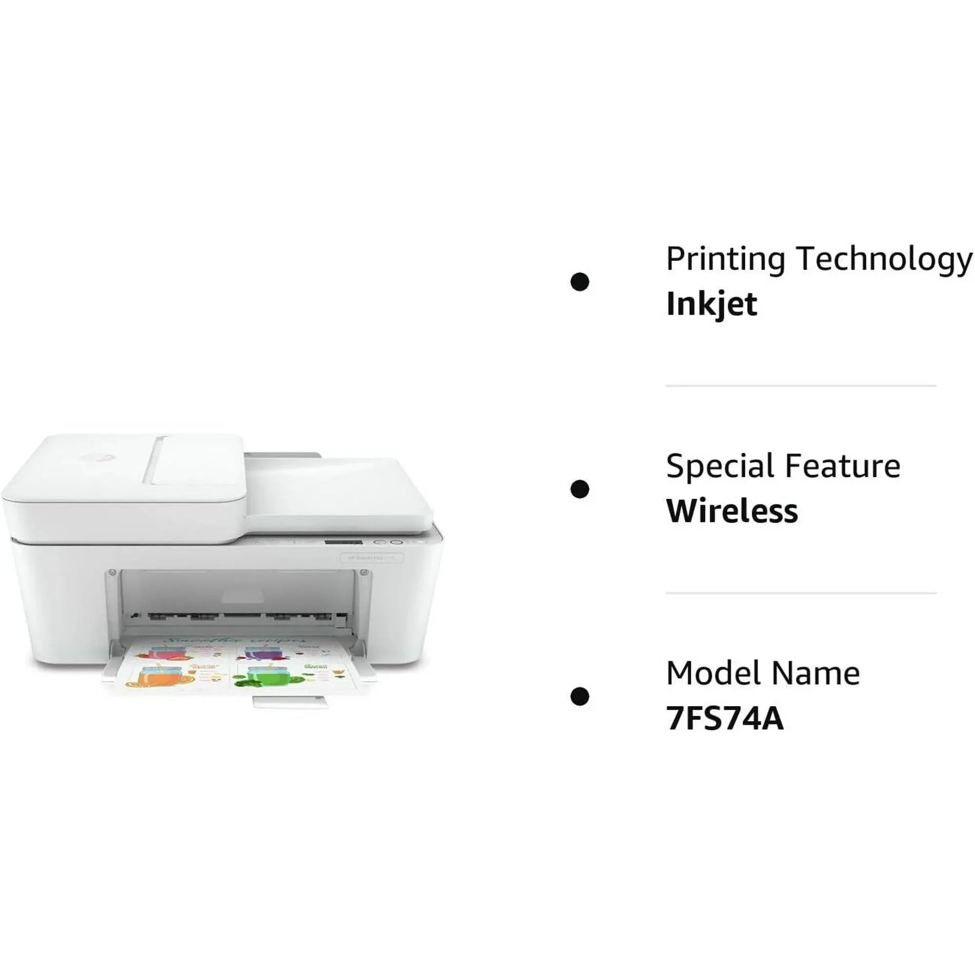 HP DeskJet Plus 4152 Wireless All-in-One Color Inkjet Printer (White) - Refurbished