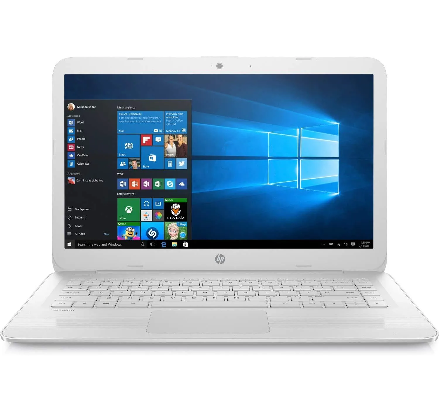 HP Stream - 14-cb110ca, Intel Celeron@2.6GHz, 4 GB DDR4 RAM, 64GB eMMC, Windows 10 and HP Envy 6255 Printer with Photo Paper (Renewed)