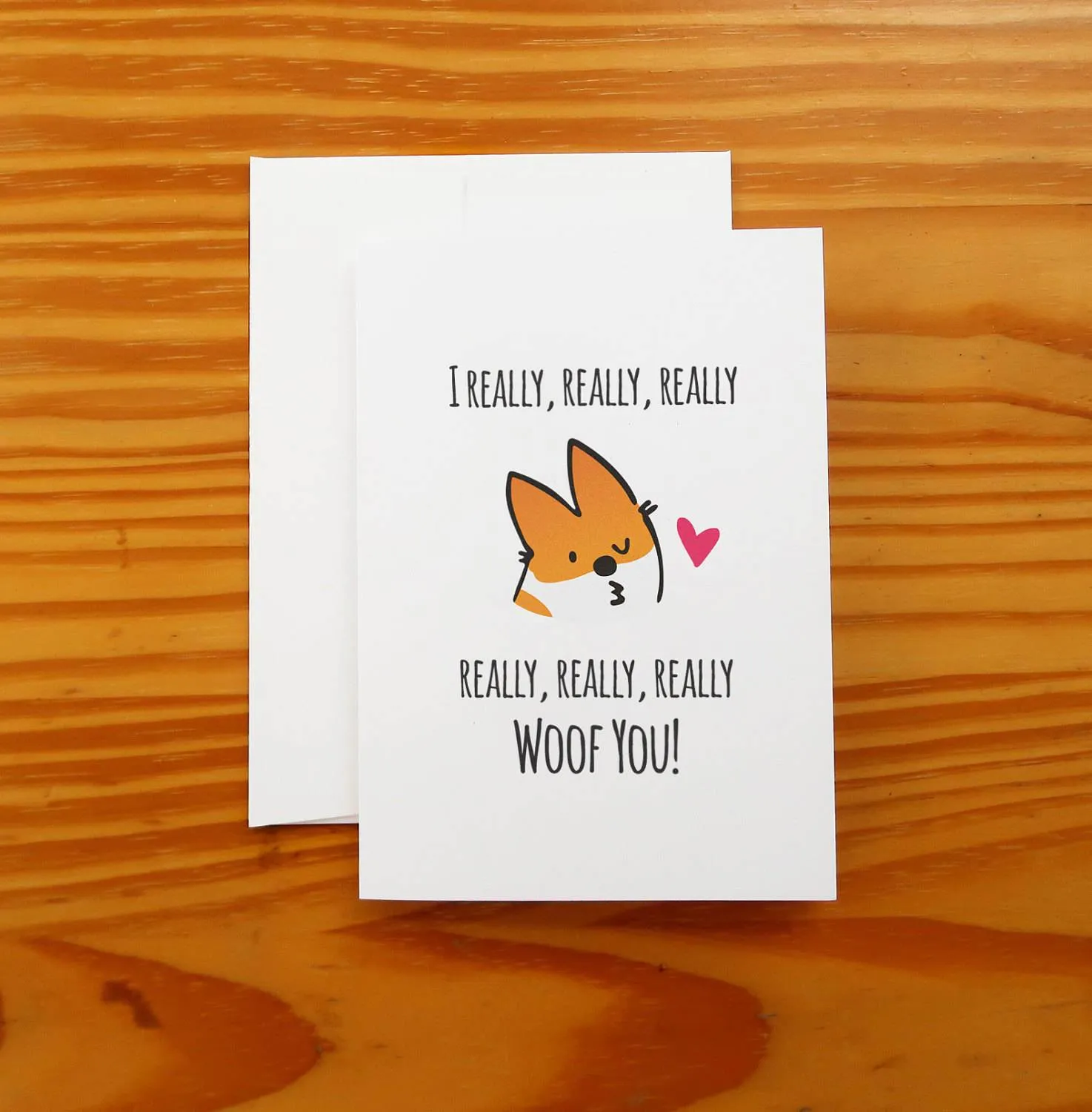 I Woof You Corgi Greeting Card