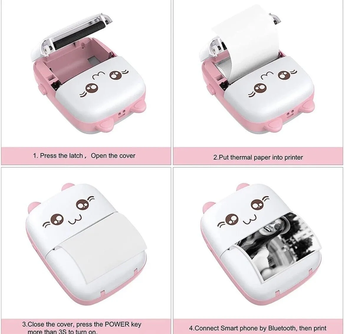 Kitty Face Mini Pocket Thermal Printer