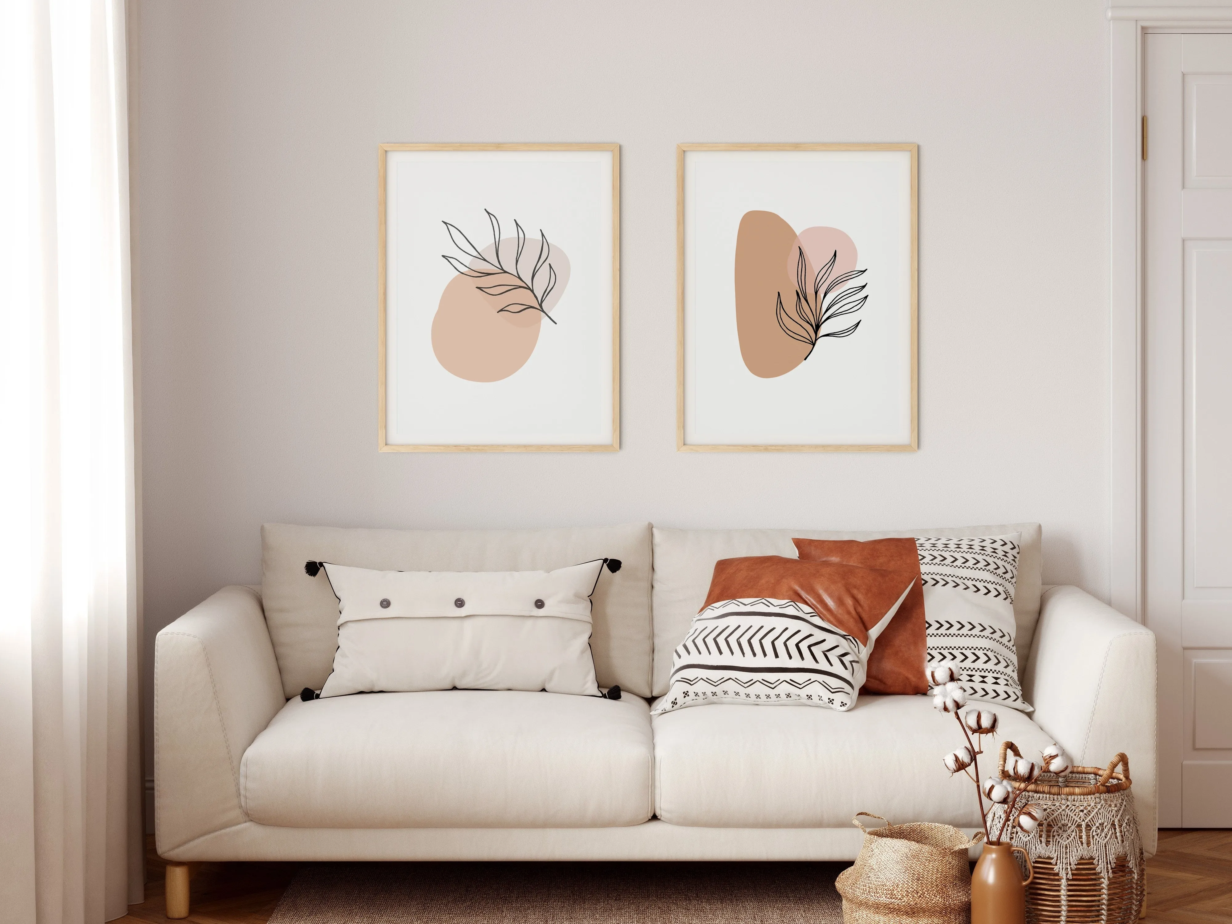 Leaf Line Modern Wall Art