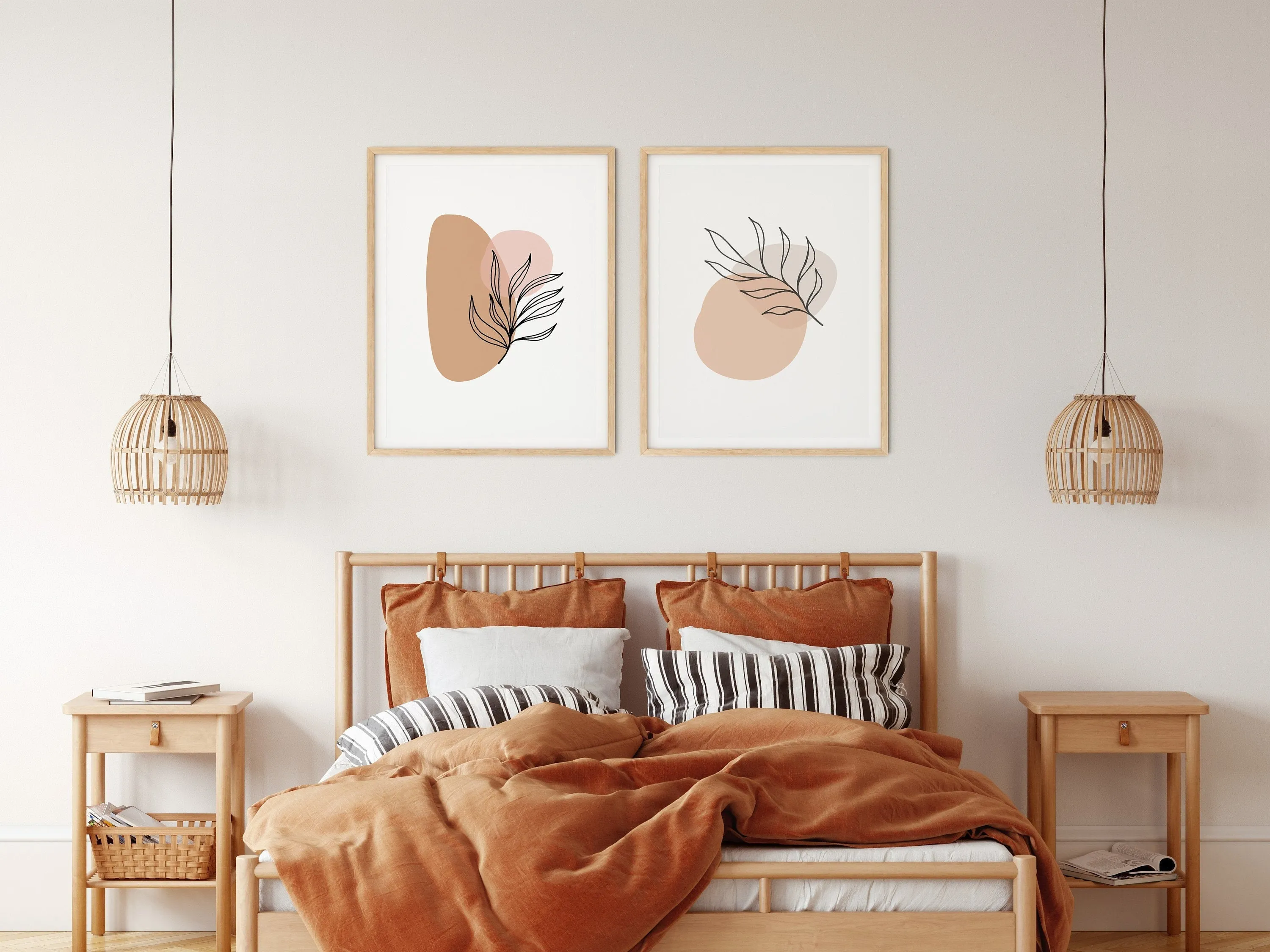 Leaf Line Modern Wall Art