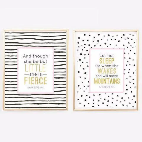 Let her sleep, And though she be but little  - Nursery Wall Art